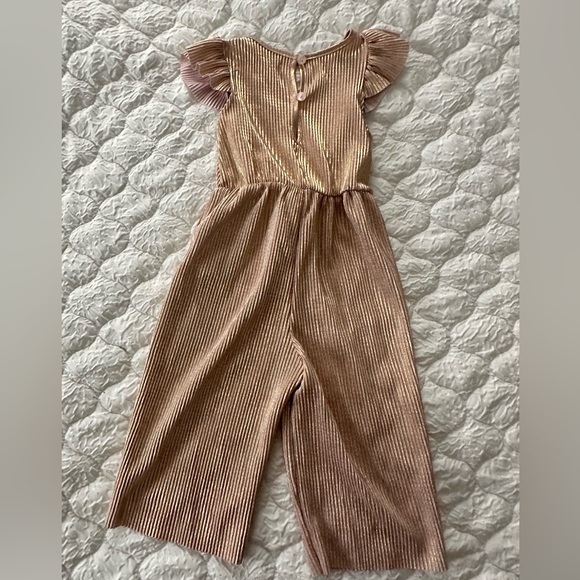 Nannette Baby Rose Gold Jumpsuit Sz 12m - Picture 3 of 5